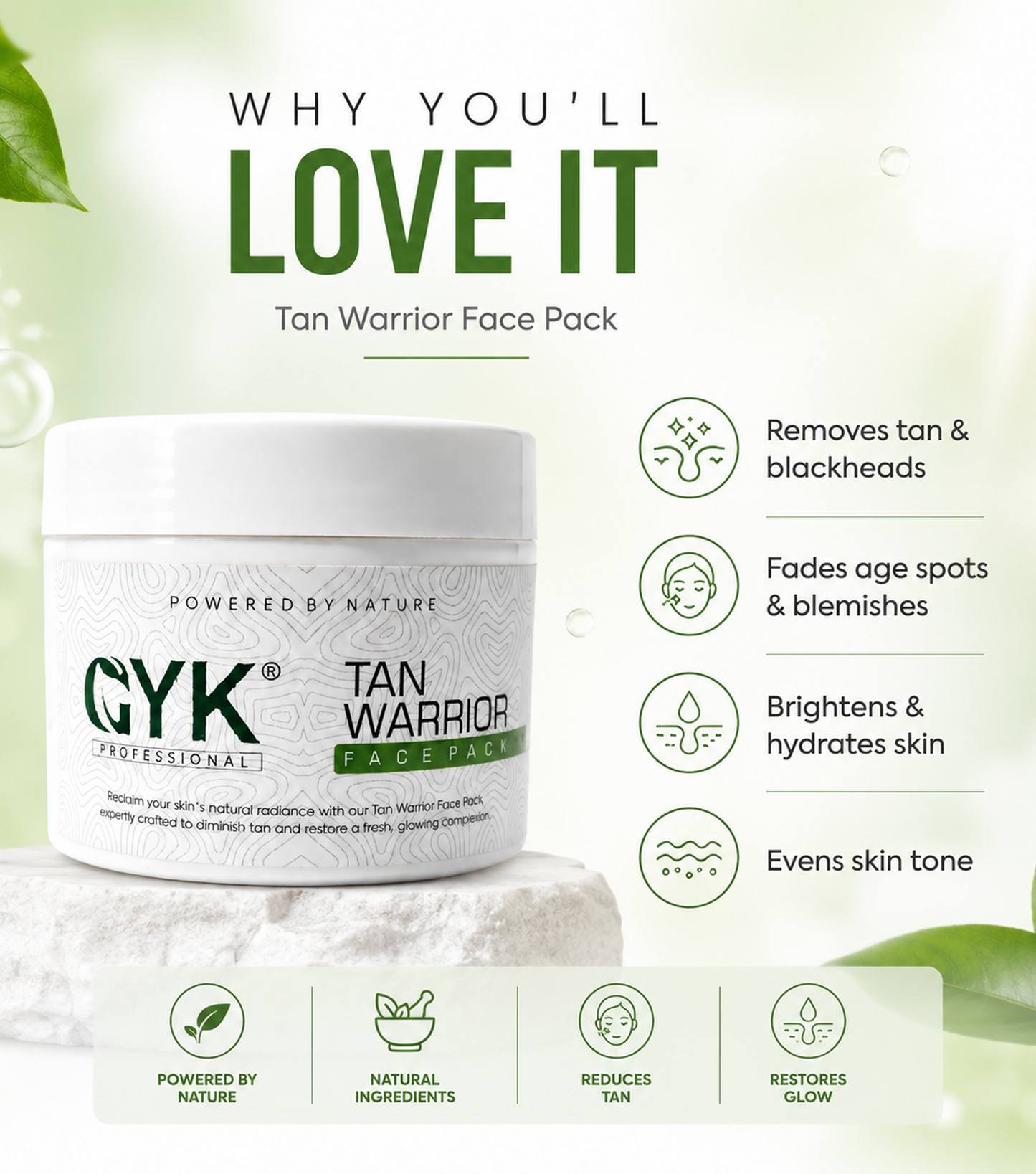 GYK Professional Tan Warrior Face Pack 400gm
