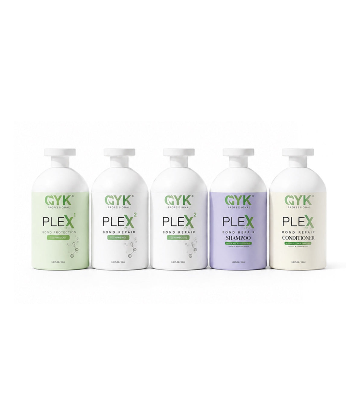 PLEX Bond Repair Mini Combo – 100ml | No.1 + 2× No.2 + Shampoo + Conditioner
