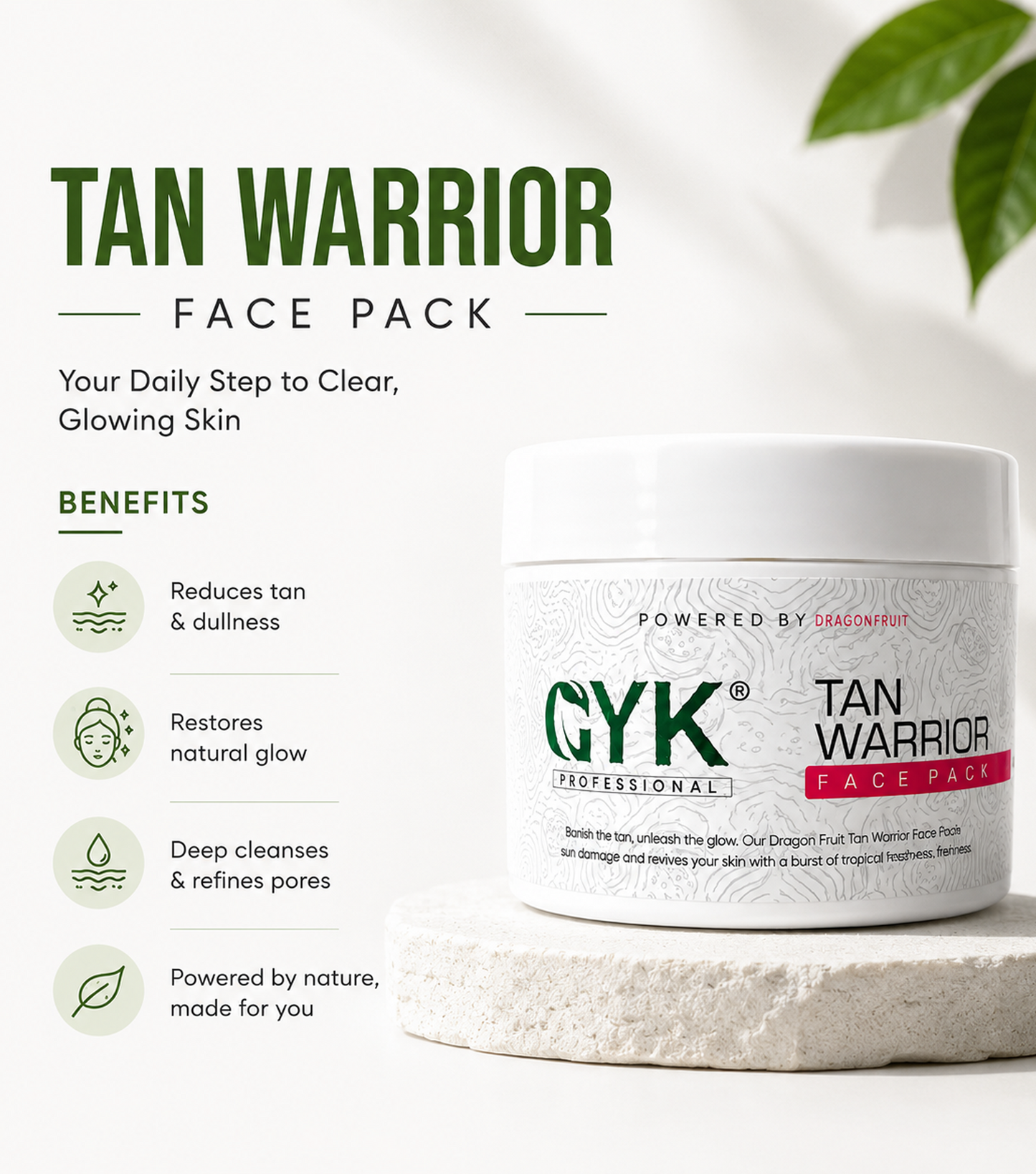 GYK Professional Dragon Fruit Tan Warrior Face Pack 400gm