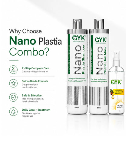 Nano Plastia Hair Care (Combo) Shampoo + Hair Mask  + Serum
