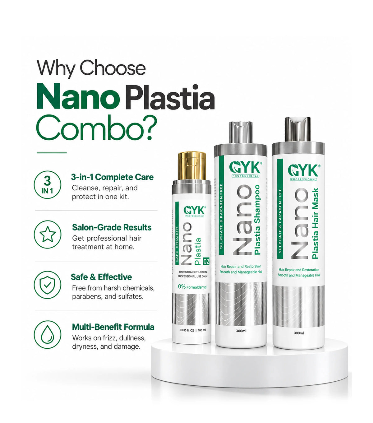 Nano Plastia (Combo)  Shampoo + Hair Mask + Nano plastia