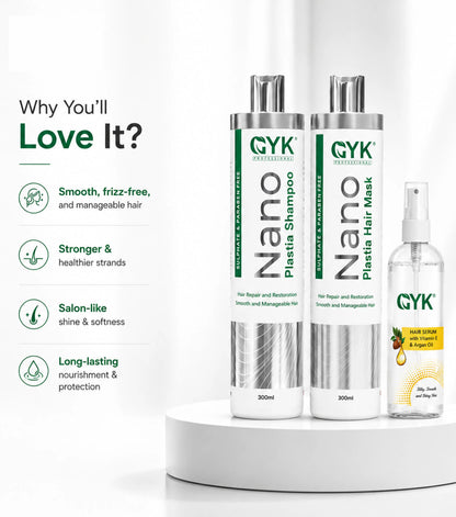 Nano Plastia Hair Care (Combo) Shampoo + Hair Mask  + Serum
