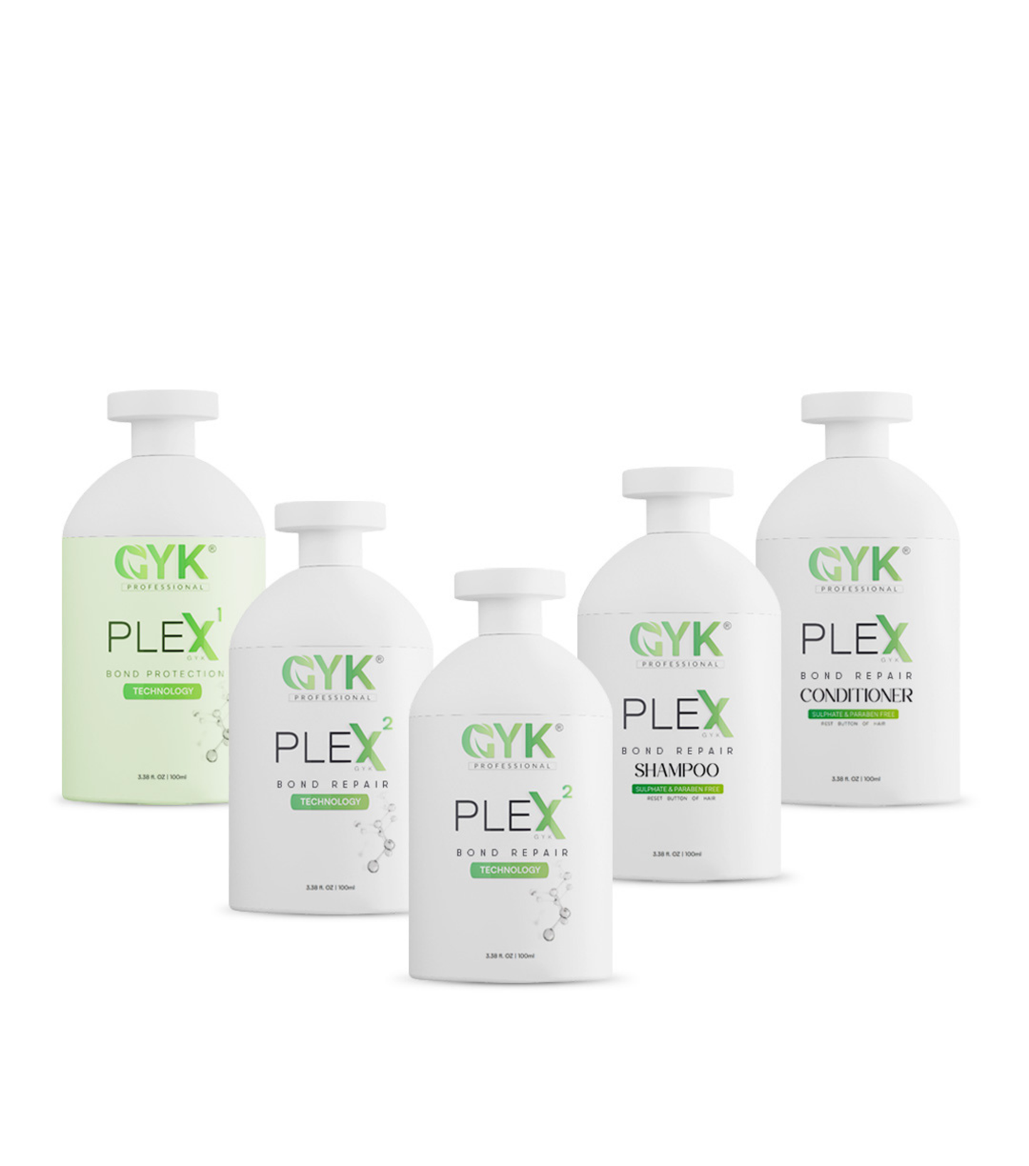 PLEX Bond Repair Mini Combo – 100ml (No.1 + No.2 x2 + Shampoo + Conditioner)