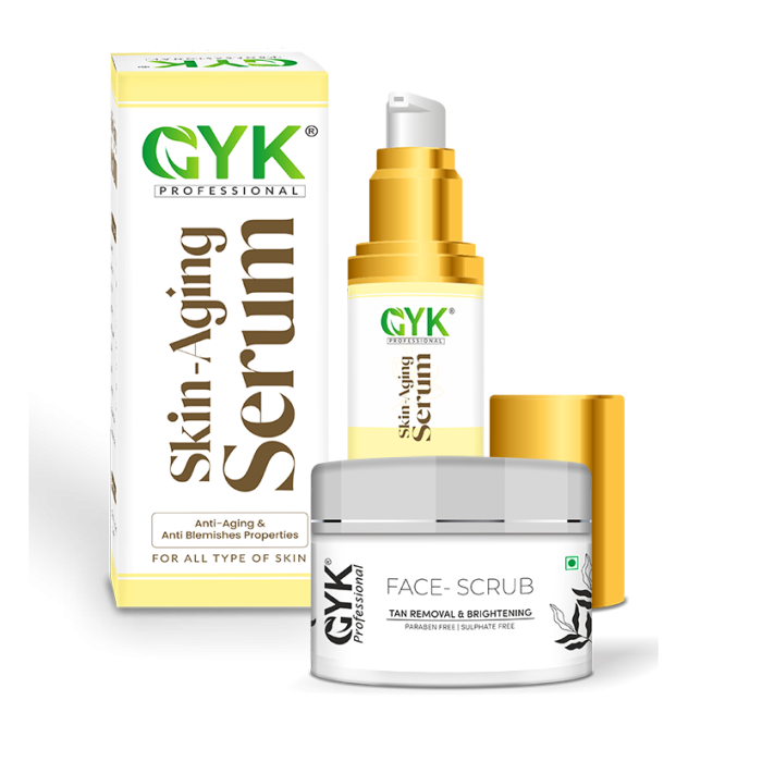 skin aging serum & face scrub